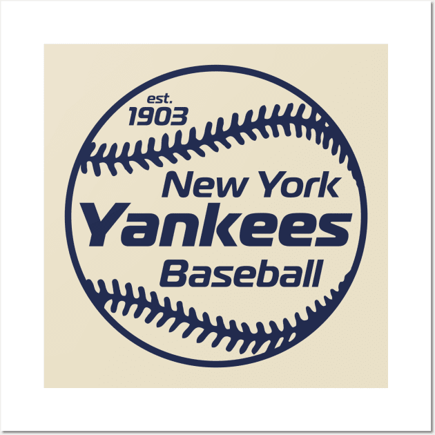 Yankees 80s Retro Ball Wall Art by Throwzack